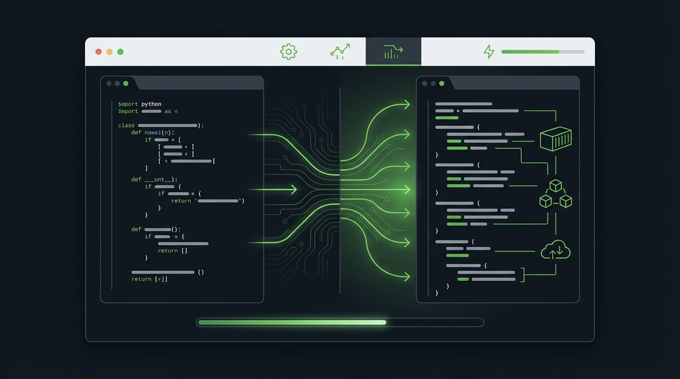 Migration tool interface showing ArcPy to GeoPandas function mapping
