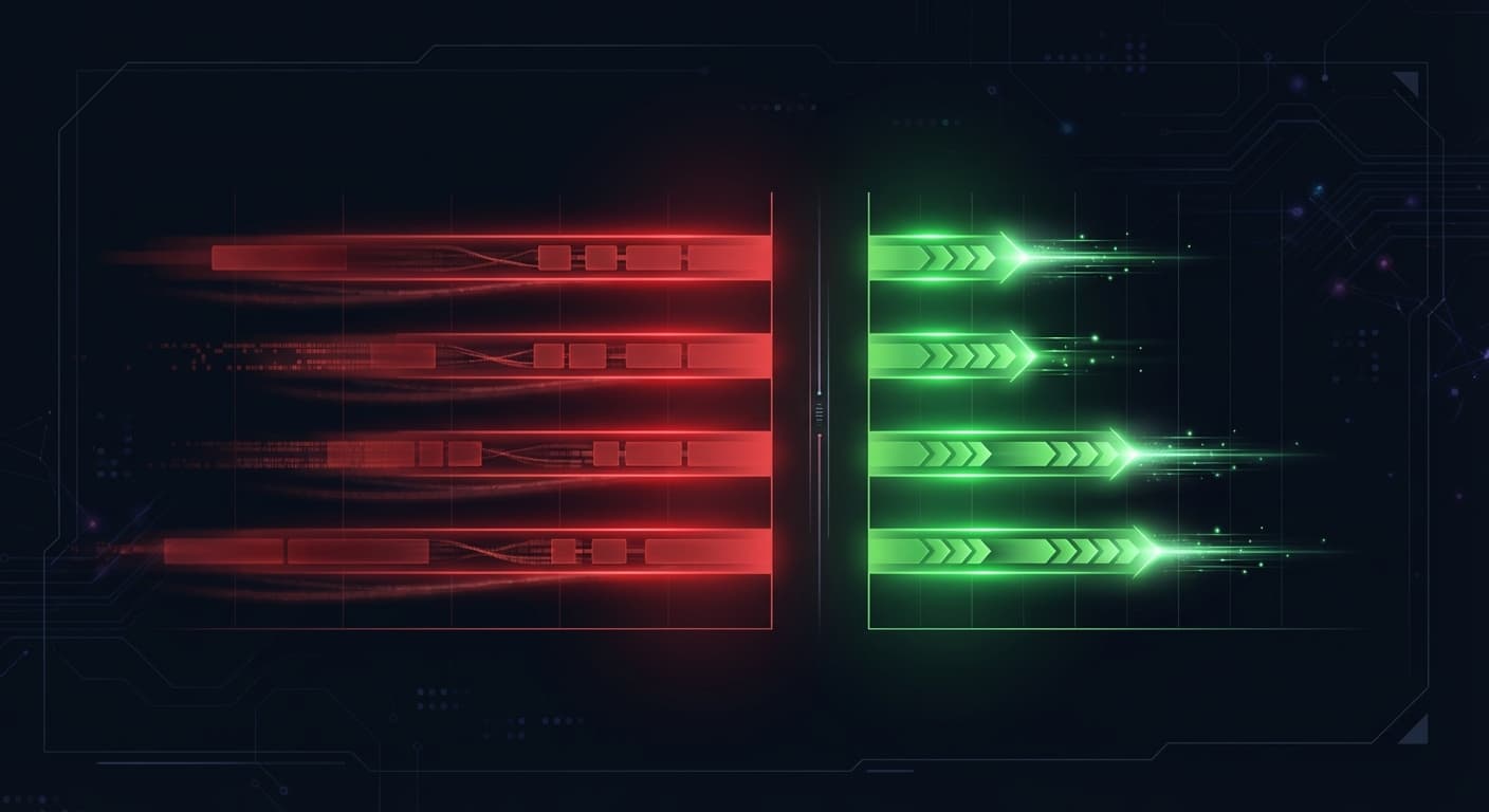Performance benchmark visualisation showing AWS geospatial processing times across Lambda, S3, and Athena