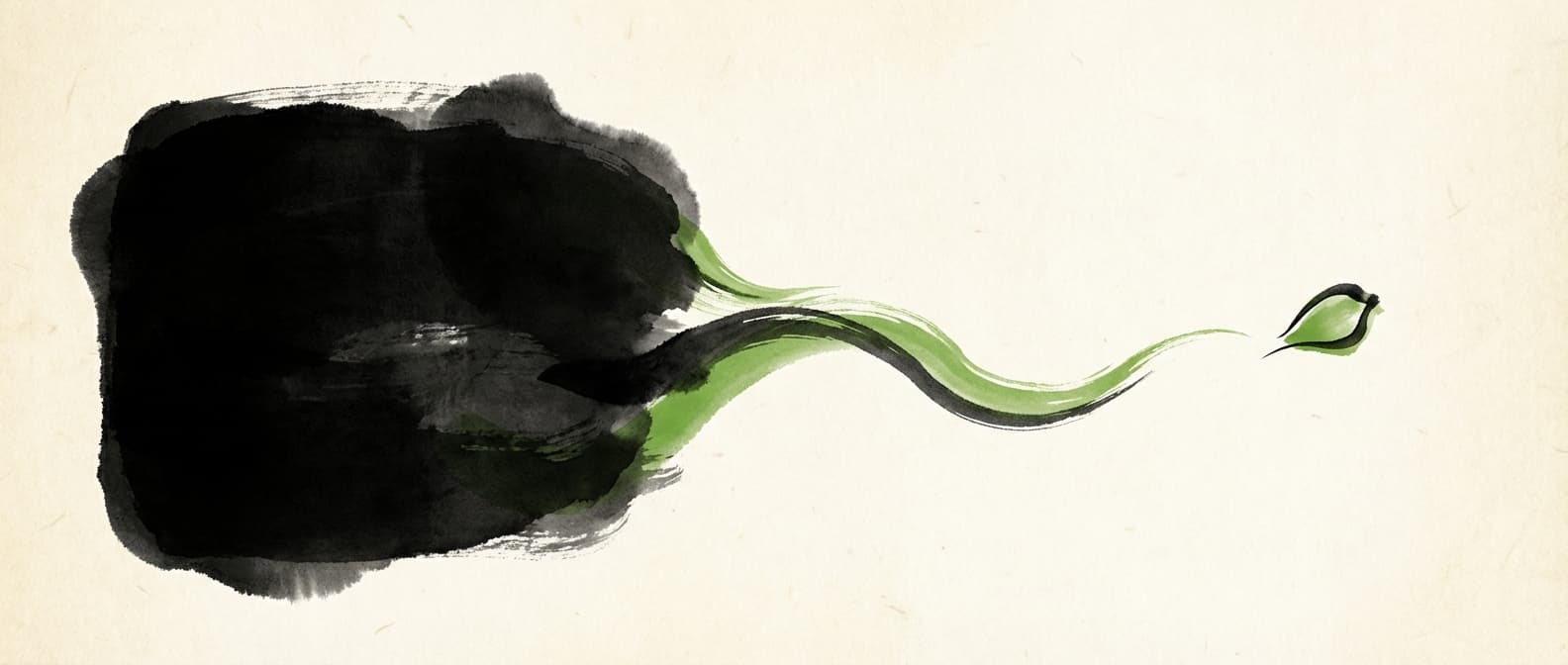 Japanese ink illustration showing bulk data extraction versus precise targeted access