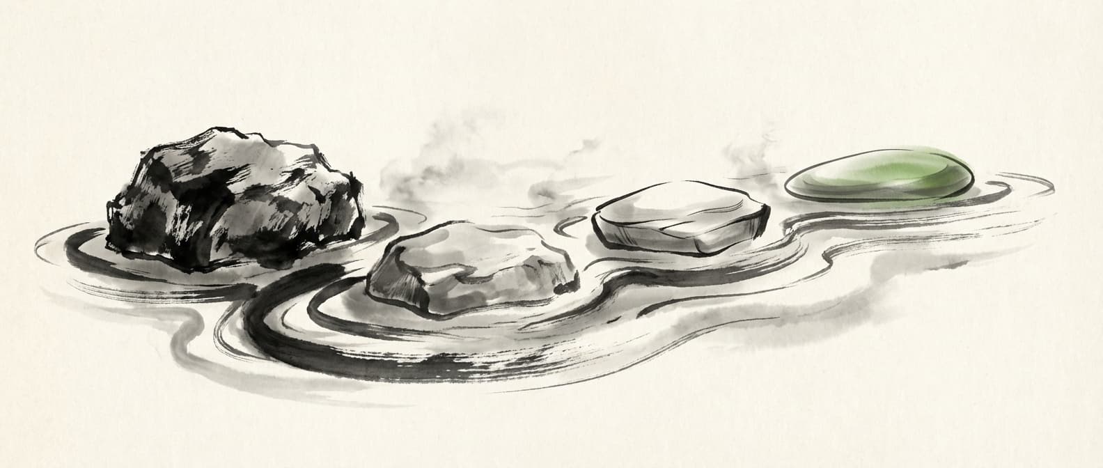 Japanese ink stepping stones showing evolution from legacy to modern formats